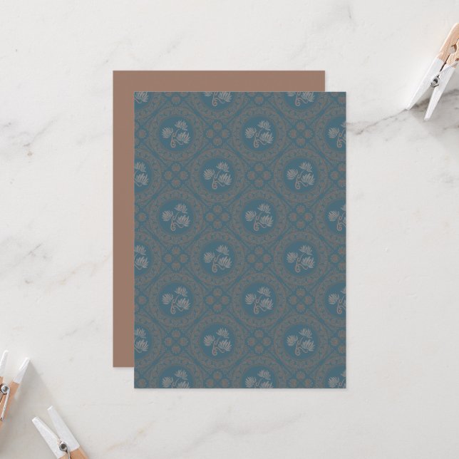 Invitation Tapisserie à imprimer Rococo Mandala Diamond Tile (Devant/Arrière en situation)
