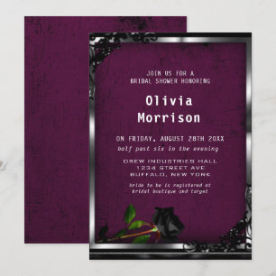 Invitation Tapisserie de prune violette et Mariage gothique R