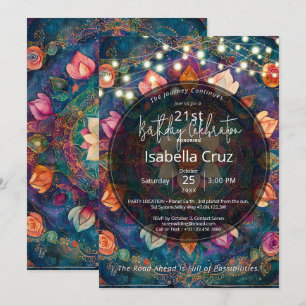 Invitation Tapisserie Vivante Dessin de Mandala Floral