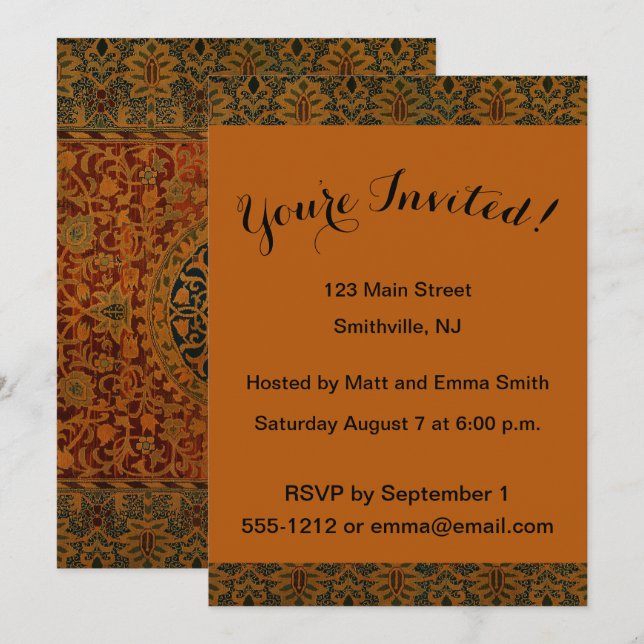 Invitation Tapisserie William Morris Tapisserie tapis (Devant / Derrière)