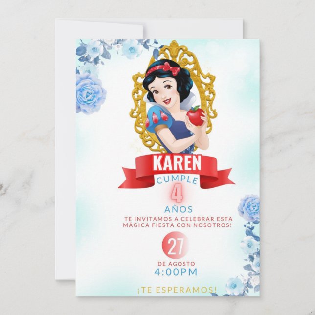 Invitation Targeta digital de blanca nieves  (Devant)