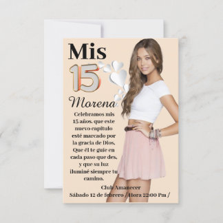 Invitation Tarjeta de invitación de 15 años