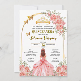 Invitation Tarjeta para Quinceañera Invitacion de quinceanera