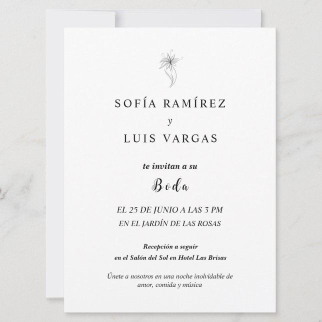 invitation tarjetas de boda en espanol (Devant)