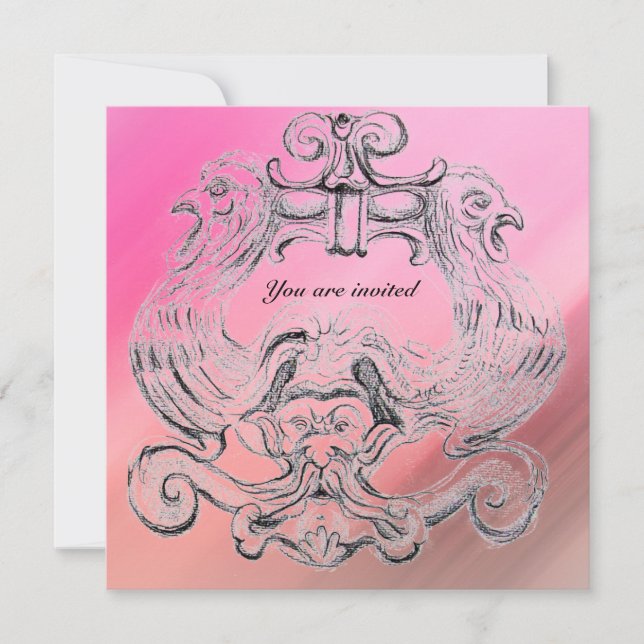 Invitation TAROT/ ANTIQUE FLORENTINE GROTESQUE rose (Devant)