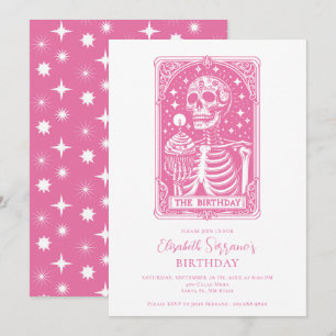Invitation Tarot Drôle Anniversaire Rose