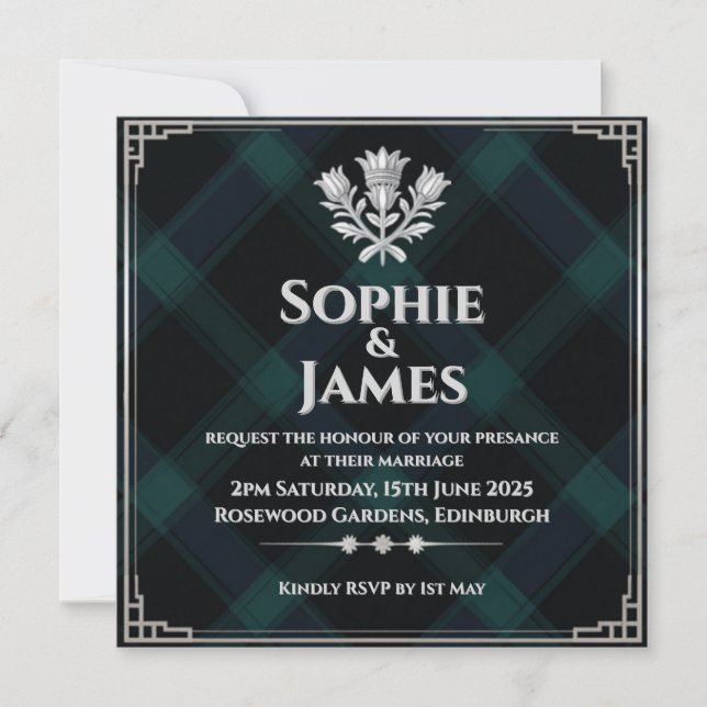 Invitation Tartan Montre Noir de Minuit (Devant)