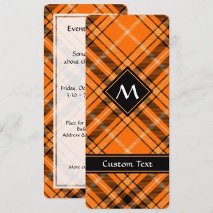 Invitation Tartan orange d'Halloween