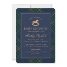 Tartan Plaid Classic Rocking Horse Baby Shower