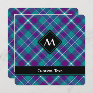 Invitation Tartan vert de mer, violet et bleu