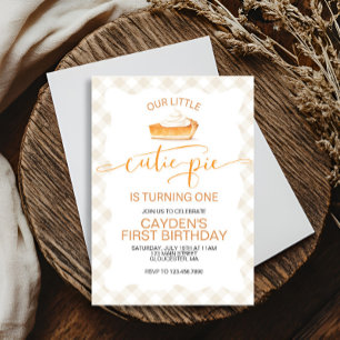 Invitation Tarte au potiron Cutie Pie plaid automnal Premier