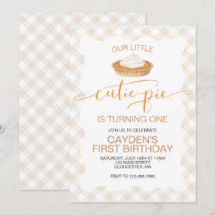 Invitation Tarte au potiron Cutie Pie plaid automnal Premier