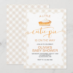 Invitation Tarte au potiron Cutie Pie Plaid Baby Shower d'aut