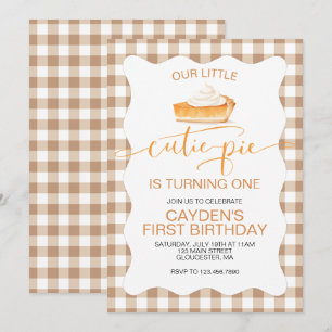 Invitation Tarte au potiron Cutie Pie plaid d'automne Premier