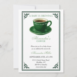 Invitation Tasse à café "Un bébé se prépare" pour Baby Shower