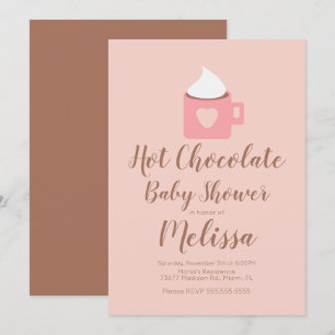 Invitation Tasse de camp de chocolat chaud mignon Fille Baby 