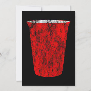 Invitation tasse en plastique rouge