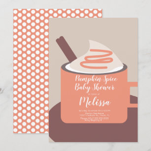 Invitation Tasse épice de citrouille moderne Baby Shower d'au