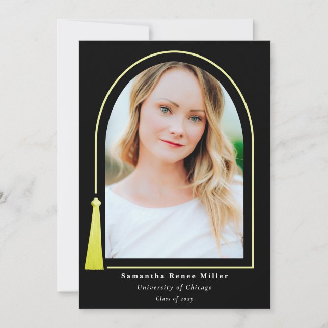 Invitation Tassel Arch Moderne Minimal 2 Diplôme Photo (Devant)