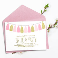 Tassel rose et or Garland fête d'anniversaire