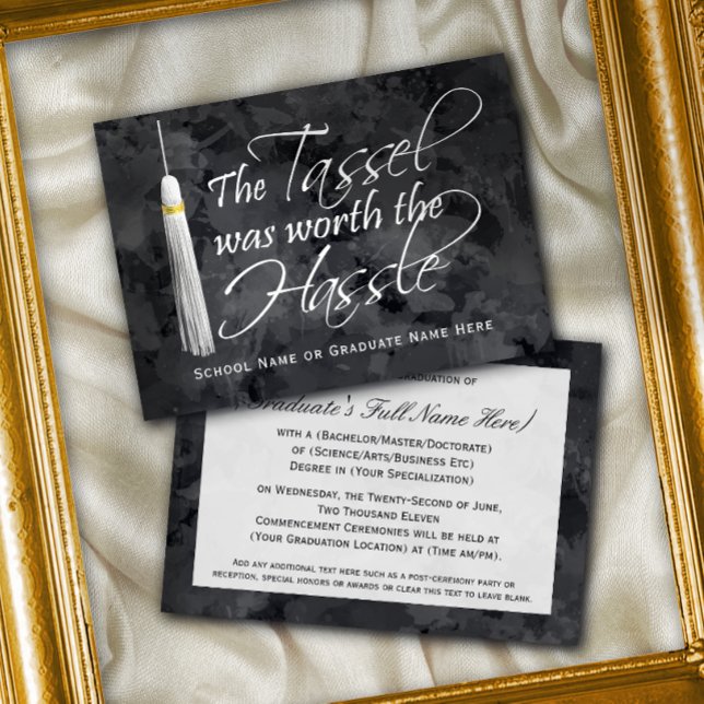 Invitation Tassel valait la peine d'être diplômé du Hassle Co (The tassel was worth the hassle graduation announcement invitation)