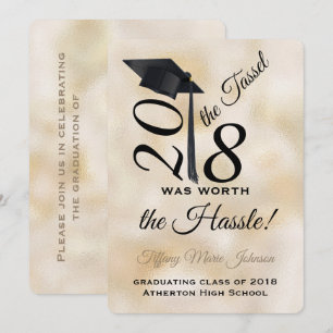 Invitation Tassel Worth the Hassle Graduation 2018