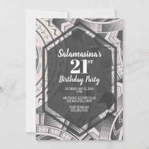Invitation Tatau noir et blanc diamant