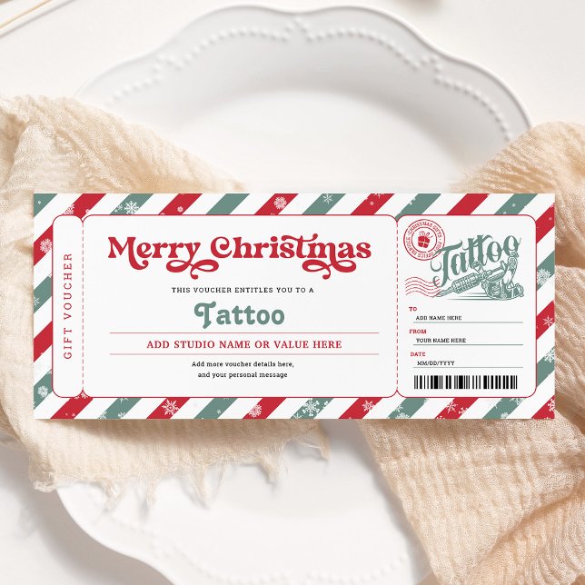 Invitation Tattoo Obtenir Enked Cadeau de Noël Billet de Noël (Créateur téléchargé)