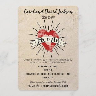 Invitation Tattoo Style Post Mariage Elopoping Party