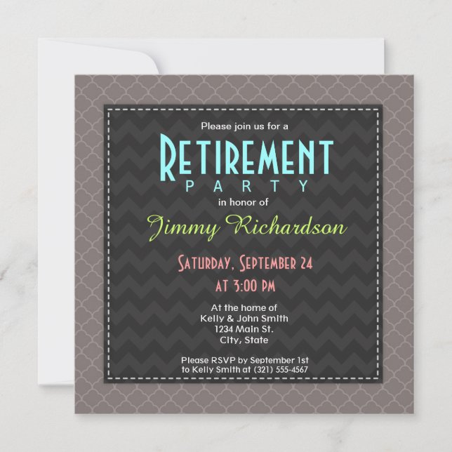 Invitation Taupe Brown Maroc Motif Quatrefoil (Devant)