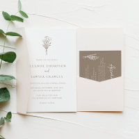 Taupe Moderne minimaliste Mariage de bouquet flora