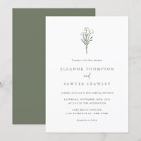 Taupe vert minimaliste Mariage de bouquet floral