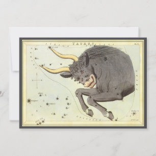 Invitation Taureau, Constellation Vintage Urania's Mirror