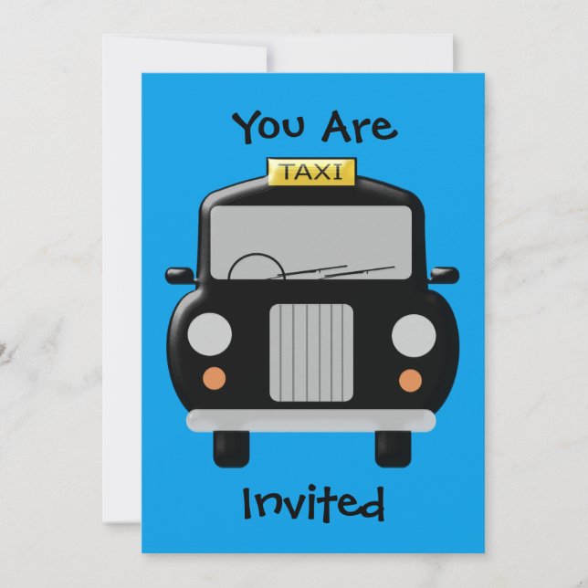 Invitation Taxi noir n'importe quelle occasion (Devant)
