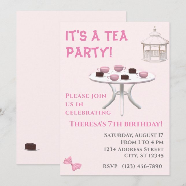 Invitation Tea Party (Devant / Derrière)