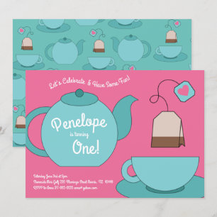 Invitation Tea Party 1er anniversaire pour les enfants