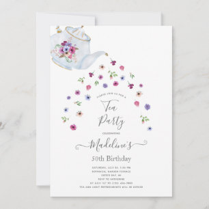 Invitation Tea Party 50e fête d'anniversaire