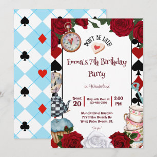 Invitation Tea Party Alice au pays des merveilles