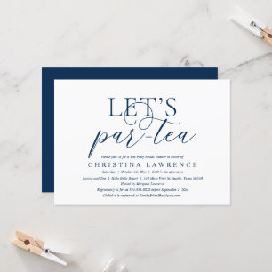 Invitation Tea Party après-midi, Mariée à être, Fête des mari