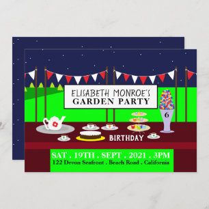 Invitation Tea Party de jardin, fête d'anniversaire