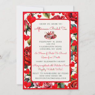 Invitation Tea Party de la Reine des Coeurs vintage pour la f