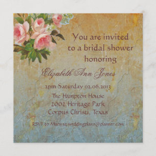 Invitation Tea Party de rose victorienne
