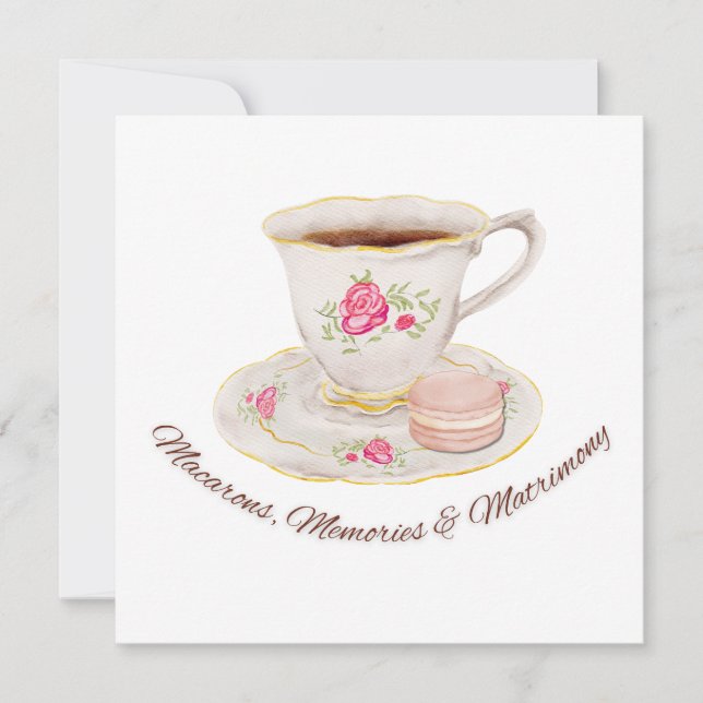 Invitation Tea Party Élégante Fête des mariées Bachelorette (Devant)