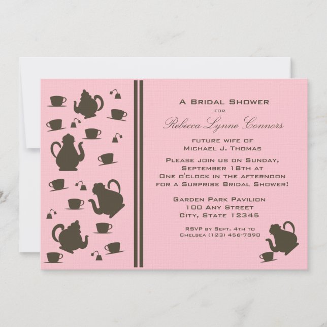 Invitation Tea Party/ Fête des mariées (Devant)