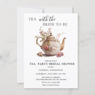 Invitation Tea Party Fête des mariées de thé