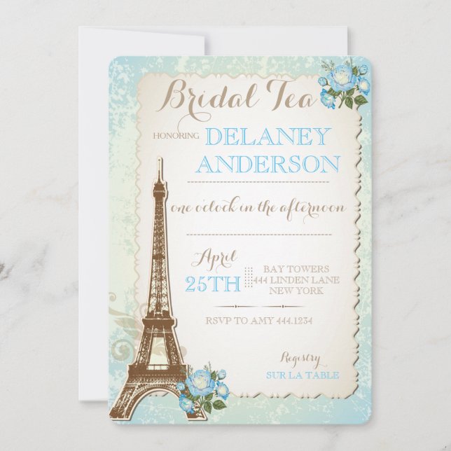 Invitation Tea Party Fête des mariées Paris (Devant)