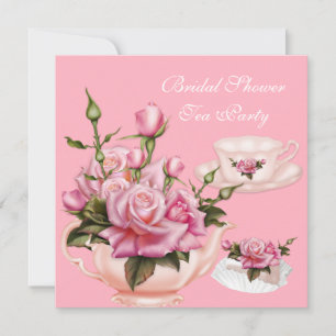 Invitation Tea Party Fête des mariées Rose Rose Teapot 2