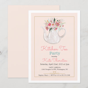 Invitation Tea Party Floral Thé de cuisine Thé de cuisine