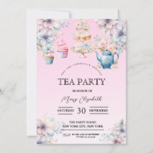 Invitation Tea Party, Invitation Anniversaire