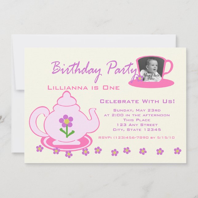 Invitation Tea Party/ Photo (Devant)